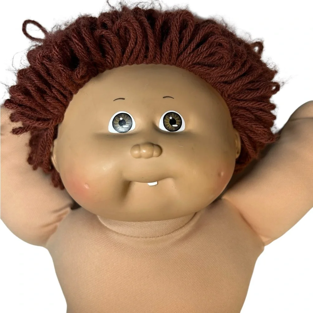 Vintage Cabbage Patch Kids‎ with Striped Denim Doll with auburn Red Hair